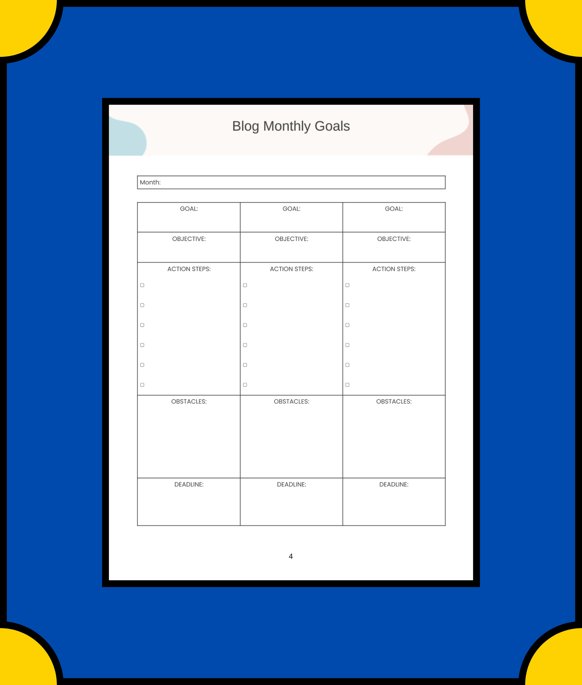 Free Monthly Blog Planner Template - Plan, Schedule, and Track Your Blog Content