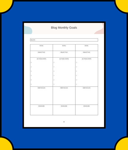 Free Monthly Blog Planner Template - Plan, Schedule, and Track Your Blog Content