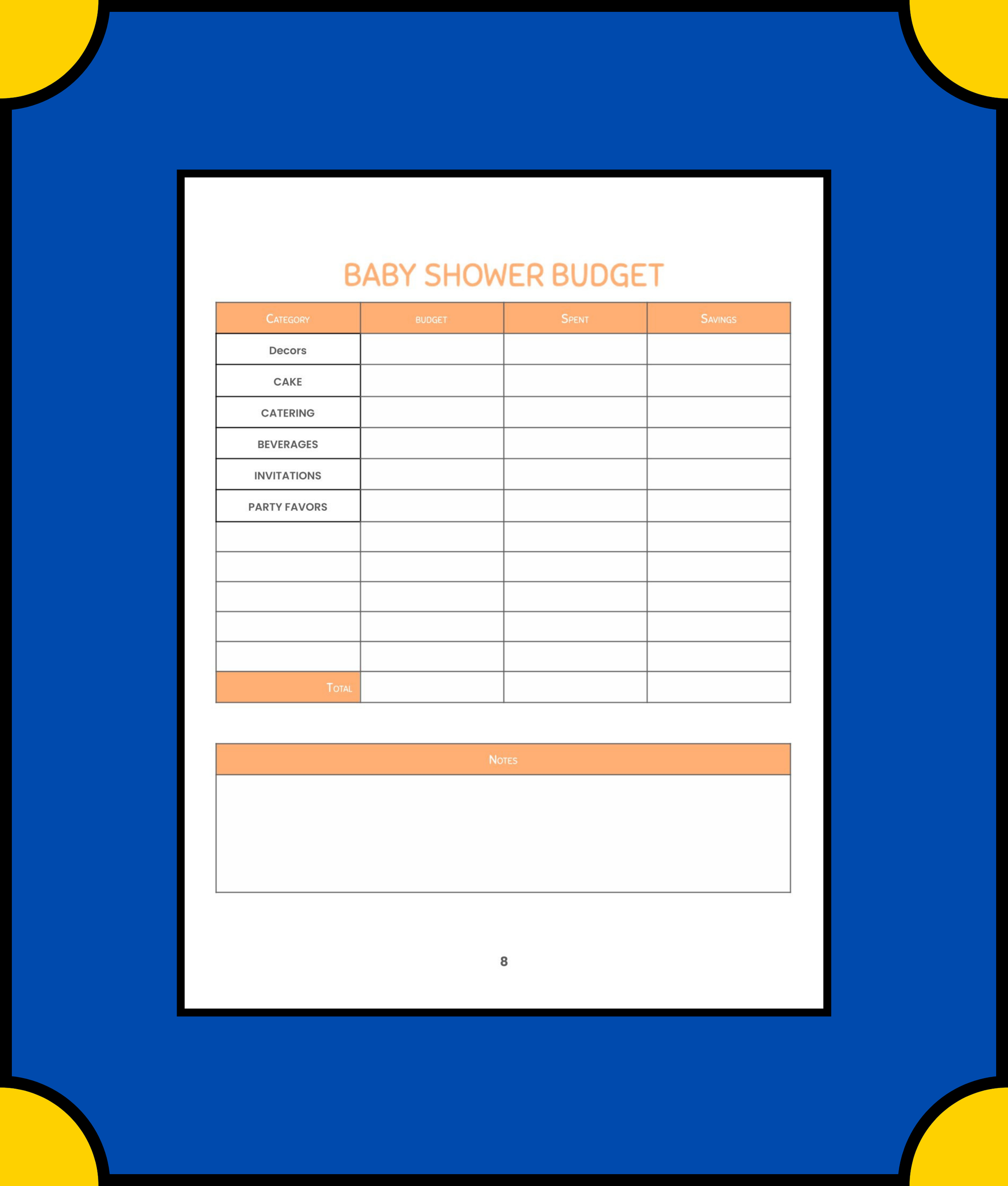 Free Digital Baby Shower Planner Template - Organize & Plan a Memorable Baby Shower