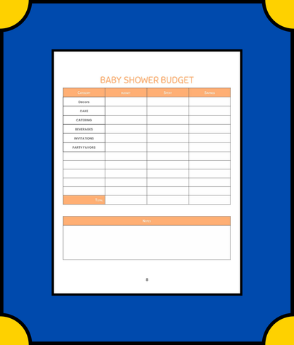 Free Digital Baby Shower Planner Template - Organize & Plan a Memorable Baby Shower