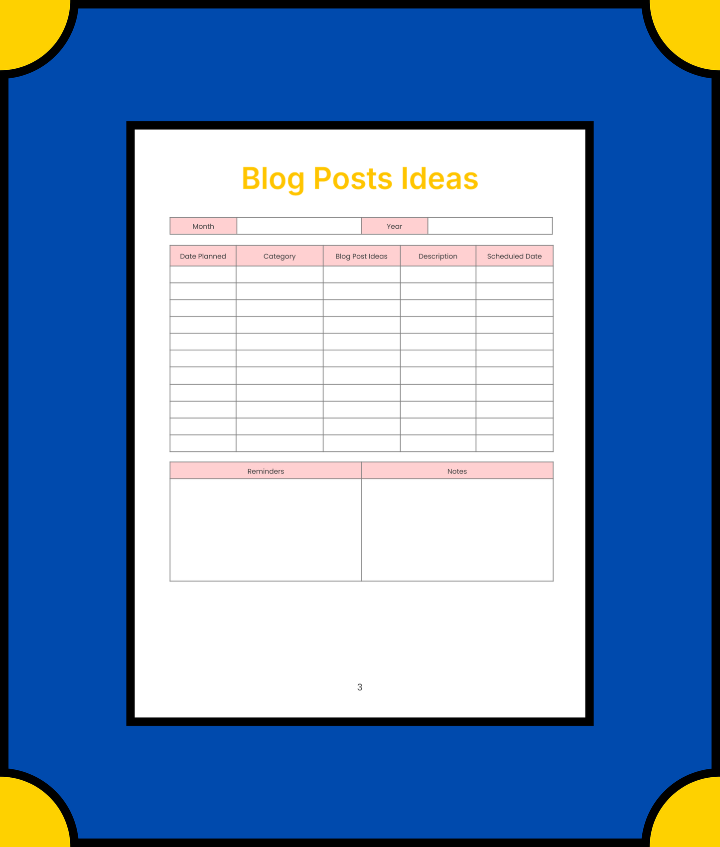 Free Editable Blog Planner Template - Boost Productivity and Organize Your Content