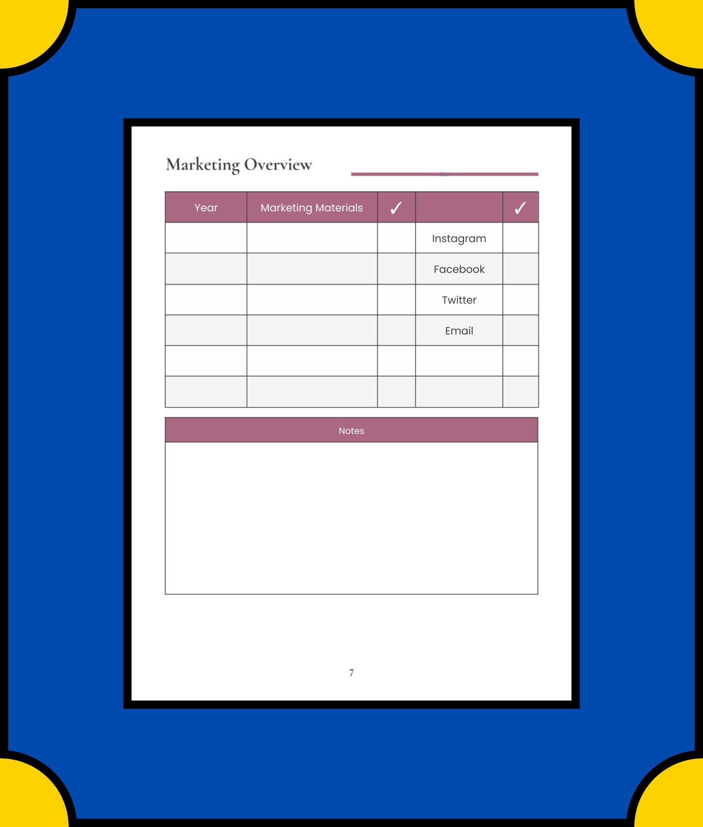 Free Hotel Business Planner Template - Manage Your Hotel Effectively