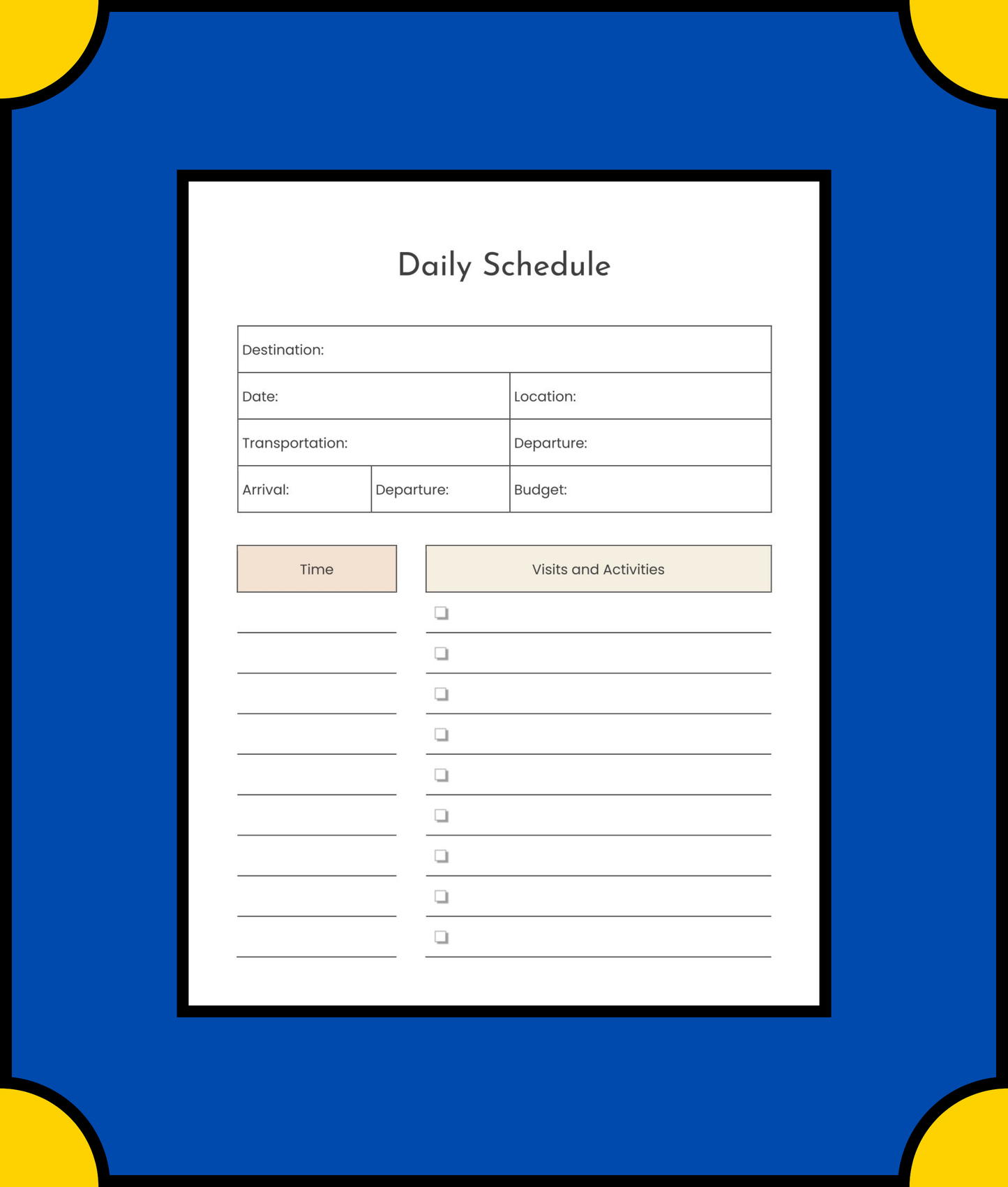 Free Digital Travel Planner Template - Plan Your Trip with Ease