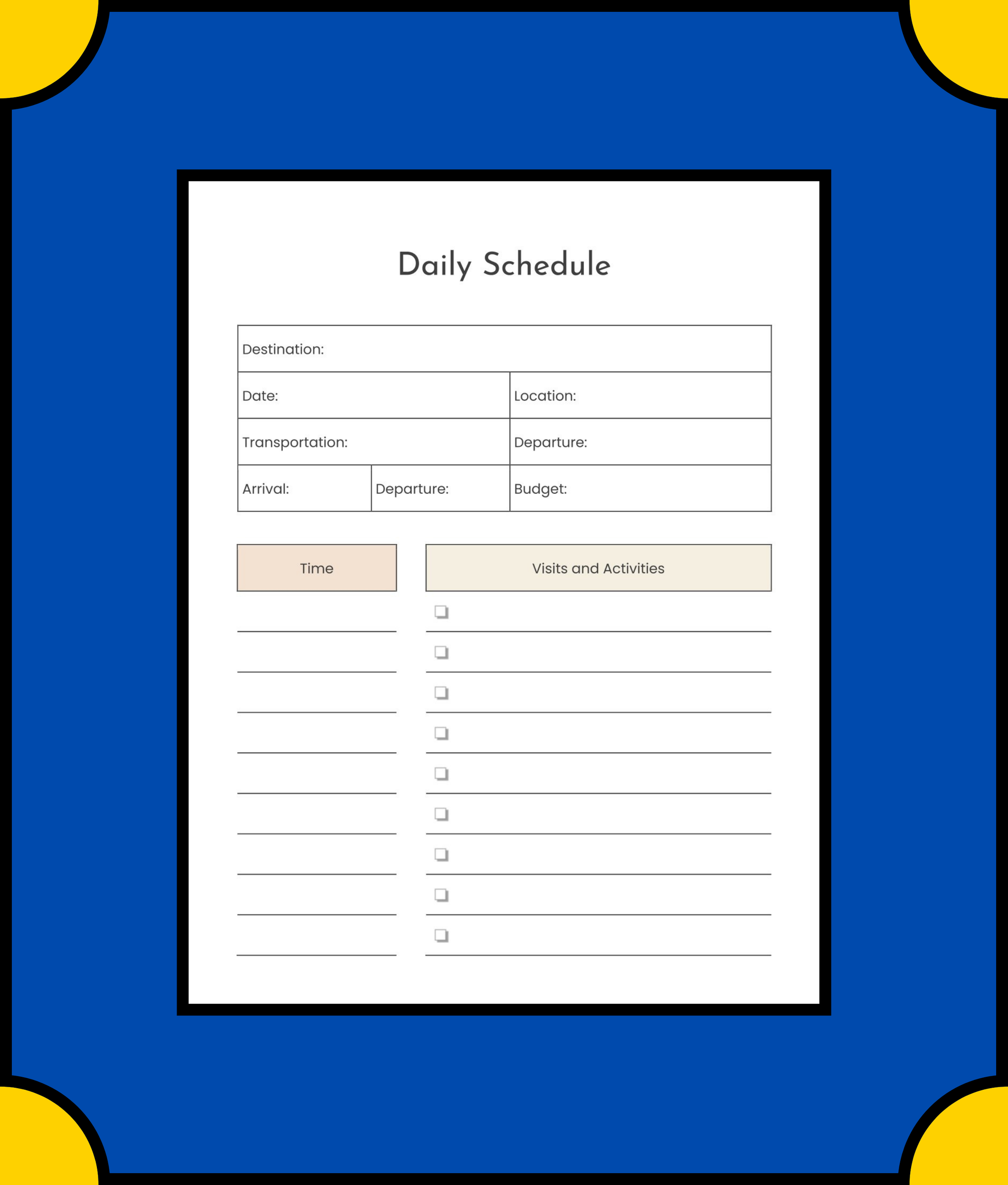 Free Digital Travel Planner Template - Plan Your Trip with Ease