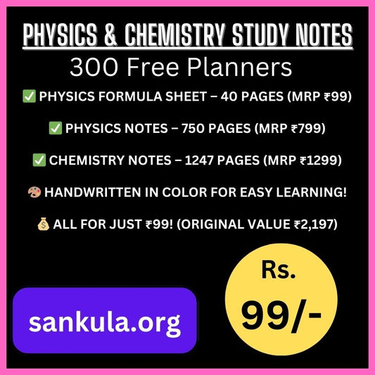 Handwritten Physics & Chemistry Notes PDF for NEET & JEE – Complete Study Material (Class 11 & 12) for Just Rs.99/-