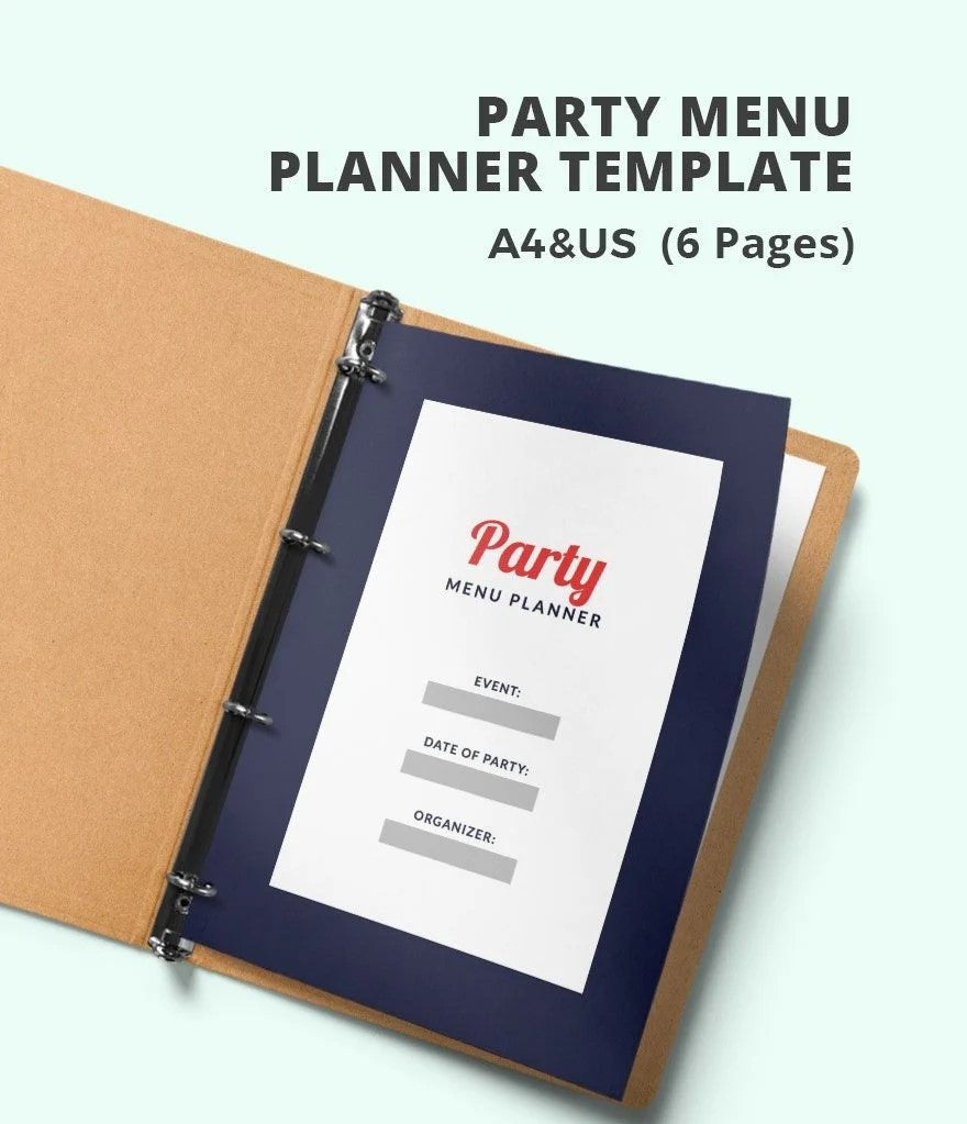 Free Party Menu Planner Template