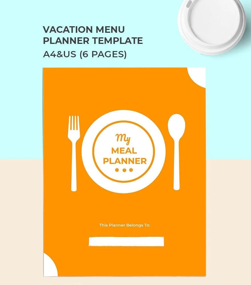 Free Vacation Menu Planner Template