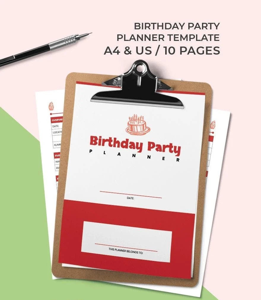 Free Birthday Party Planner Template